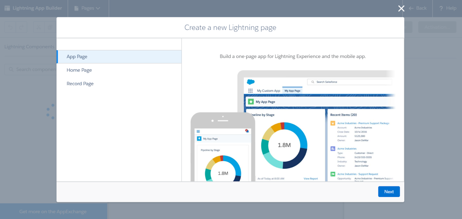 create related lightning components app builder salesforce